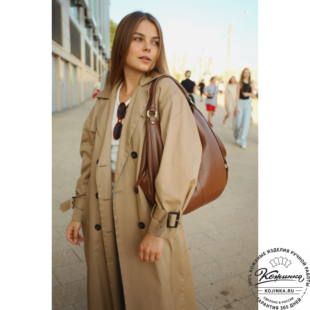 Женская кожаная сумка "Миллениум" (светло-коричневая)